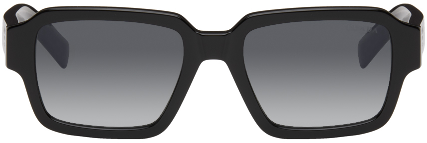 Prada Black Rectangular Sunglasses In 1ab06t