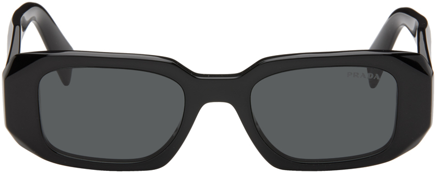Prada Black Rectangular Sunglasses In 1ab5s0