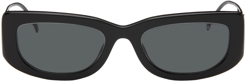 Prada Black Triangle Logo Sunglasses In 1ab5s0 Black
