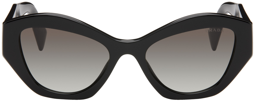 Prada Black Cat-eye Sunglasses In 1ab0a7 Black