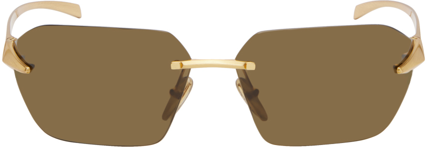 Prada Gold Runway Sunglasses In 15n01t Gold
