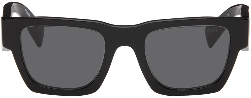 Prada Black Square Sunglasses In 16k08z Black