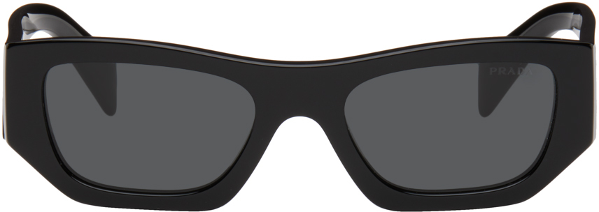 Prada Black Logo Sunglasses In 16k08z Black