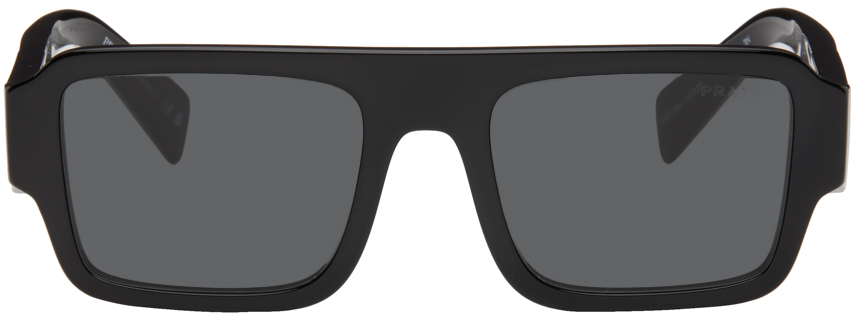 Prada Black Oversized Square Sunglasses In Gray