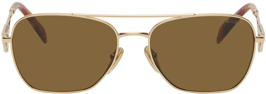 Prada Gold Triangle Logo Sunglasses