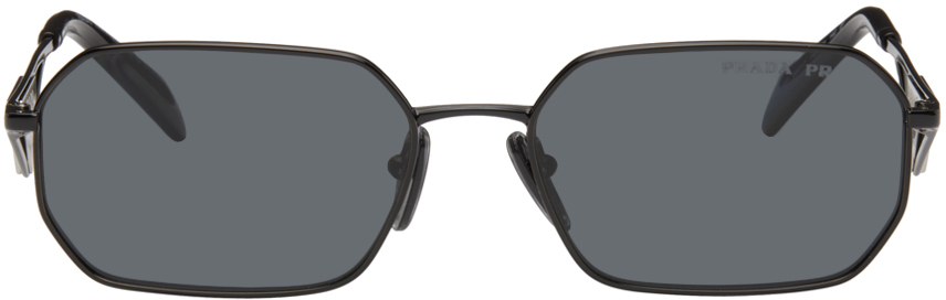Prada Black Triangle Logo Sunglasses In 1ab5z1 Black