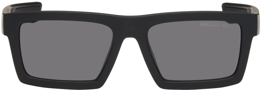 Prada Black Linea Rossa Active Sunglasses In 1bo02g Black