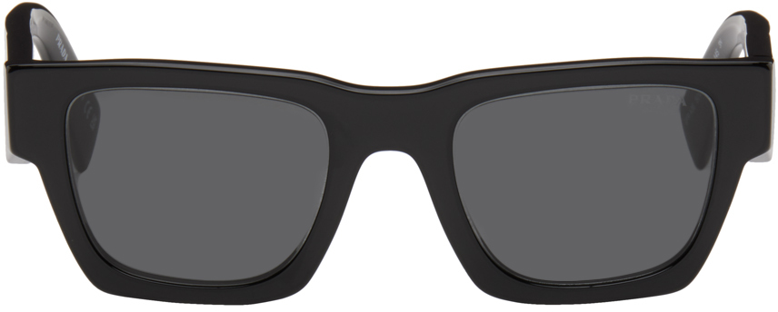 Shop Prada Black Symbole Sunglasses In 16k08z Black
