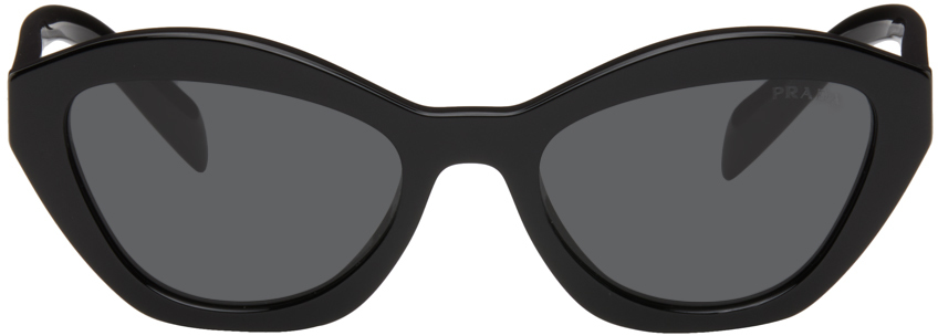 Prada Black Cat-eye Sunglasses In 16k08z Black