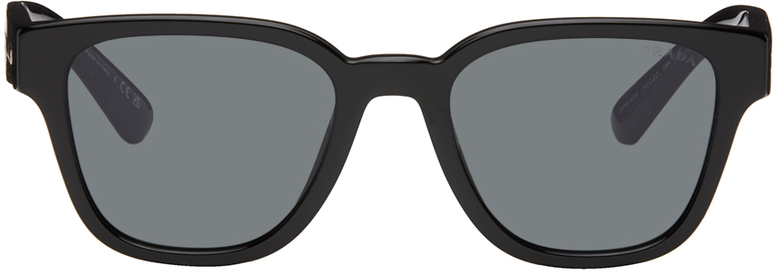 Shop Prada Black Classic Sunglasses In 16k07t Black