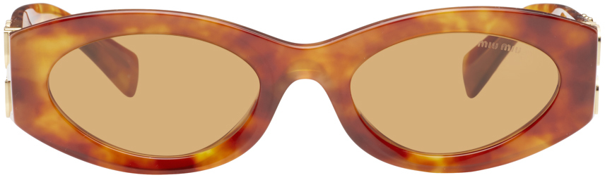 Miu Miu Brown Glimpse Sunglasses In 4bw2z1