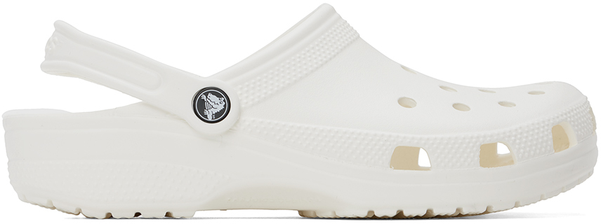 White Classic Clogs by Crocs on Sale