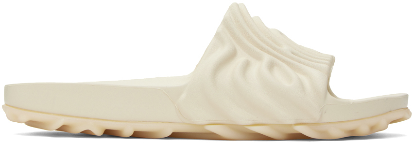 Shop Crocs Off-white Salehe Bembury Edition 'the Pollex' Slides In Parsnip