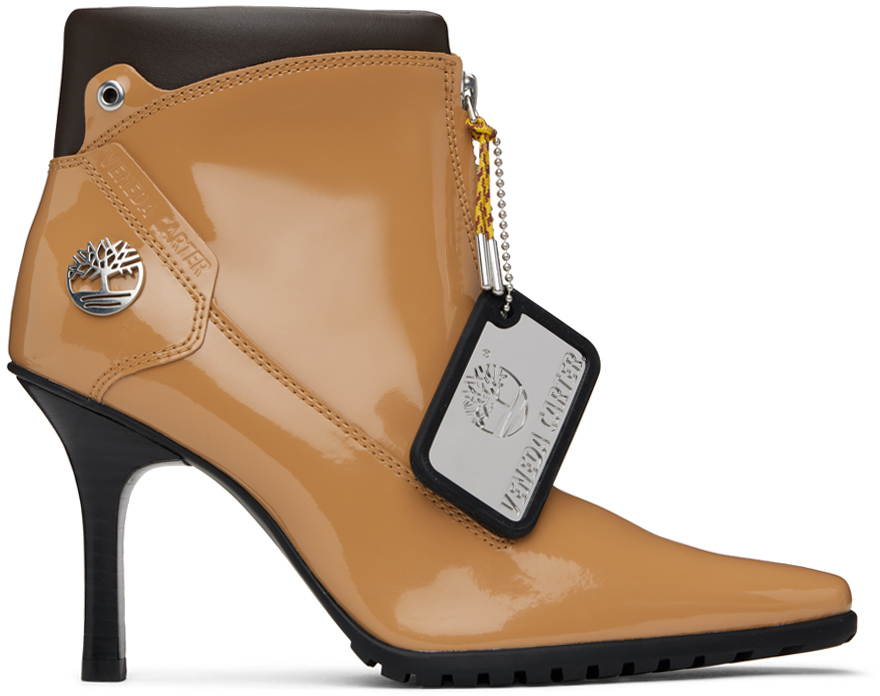 Timberland Tan Veneda Carter Edition Front Zip Boots In Wheat
