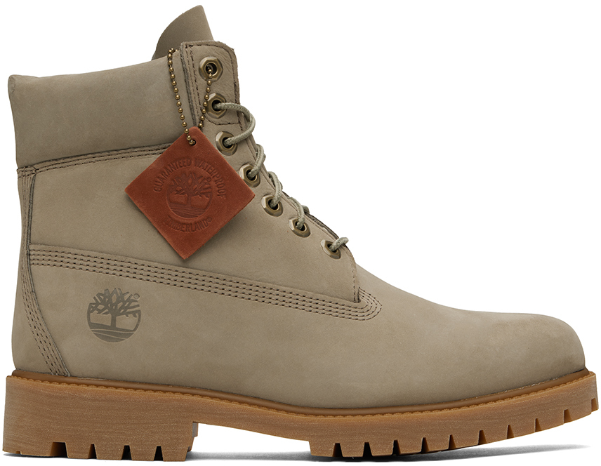Shop Timberland Taupe Heritage 6-inch Lace-up Boots In Eo2 Light Taupe Nubu