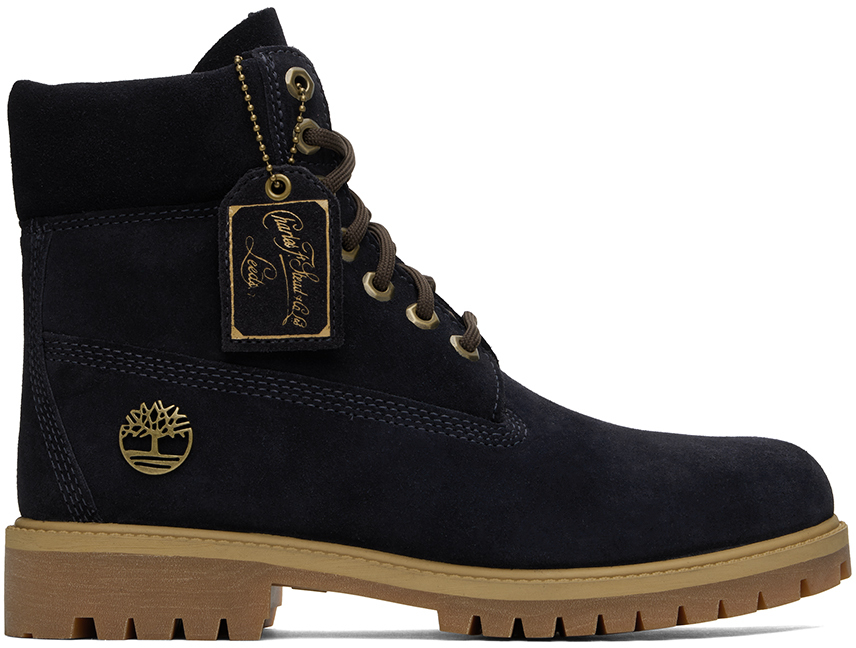 Shop Timberland Indigo Heritage 6-inch Lace-up Boots In Ep3 Dark Blue Suede