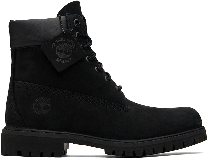 Shop Timberland Black Premium 6-inch Waterproof Boots In 001 Black