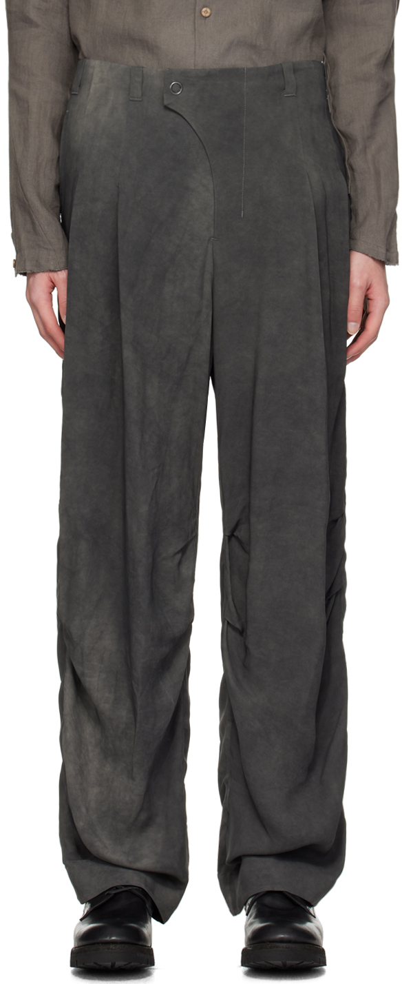 Gray Twist Trousers