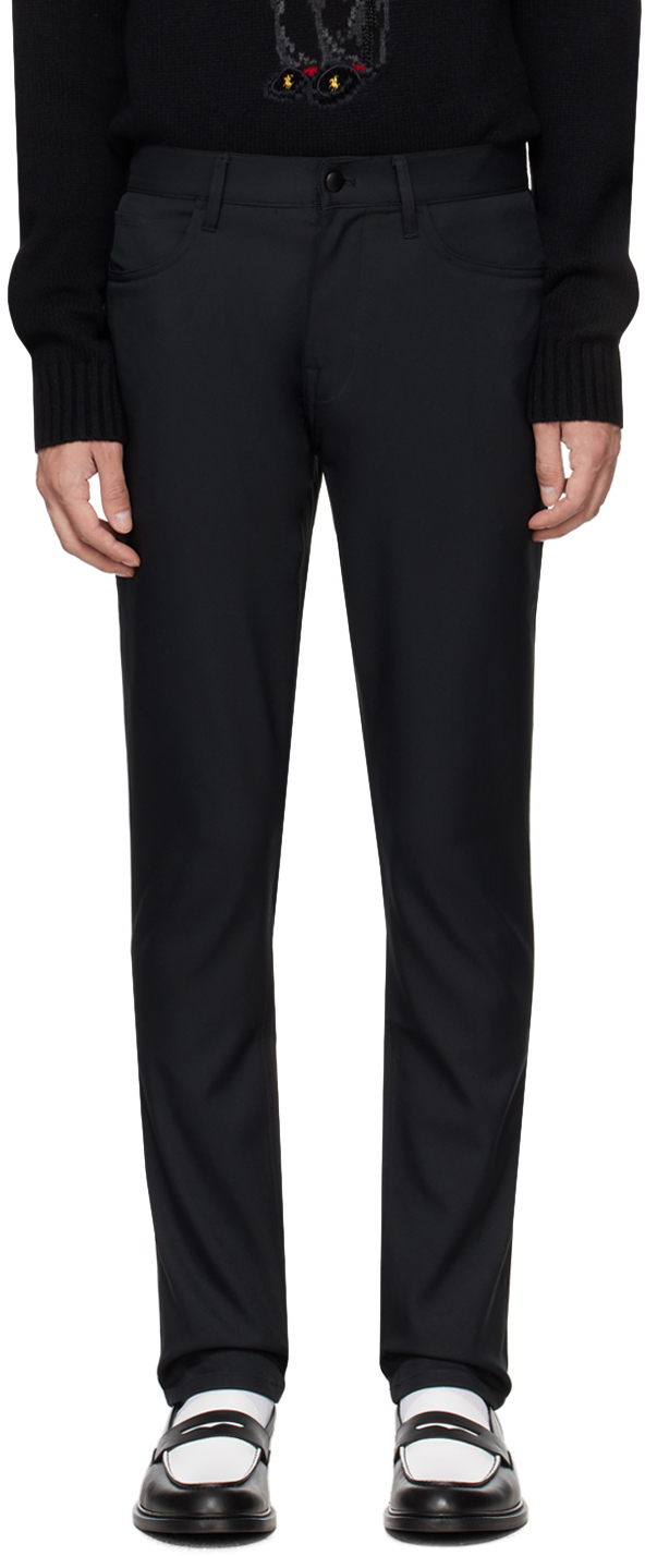 Polo Ralph Lauren Black Slim-fit Trousers In Polo Black