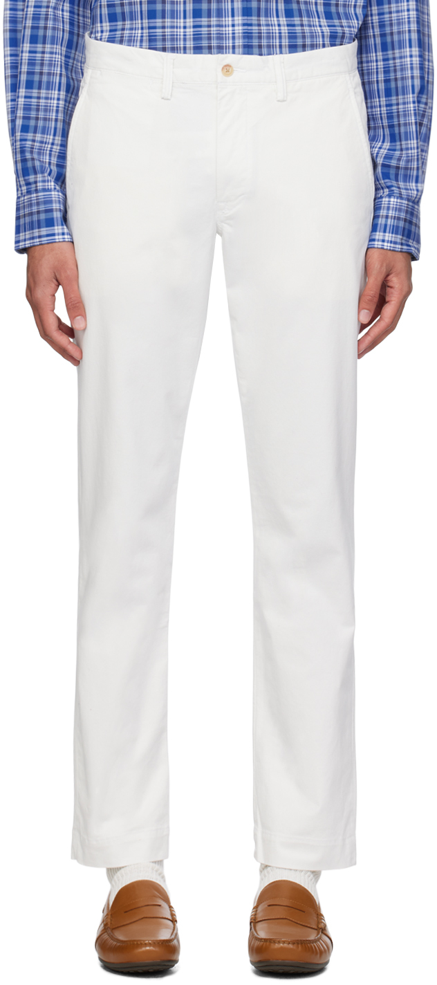Polo Ralph Lauren White Straight Fit Trousers In Deckwash White
