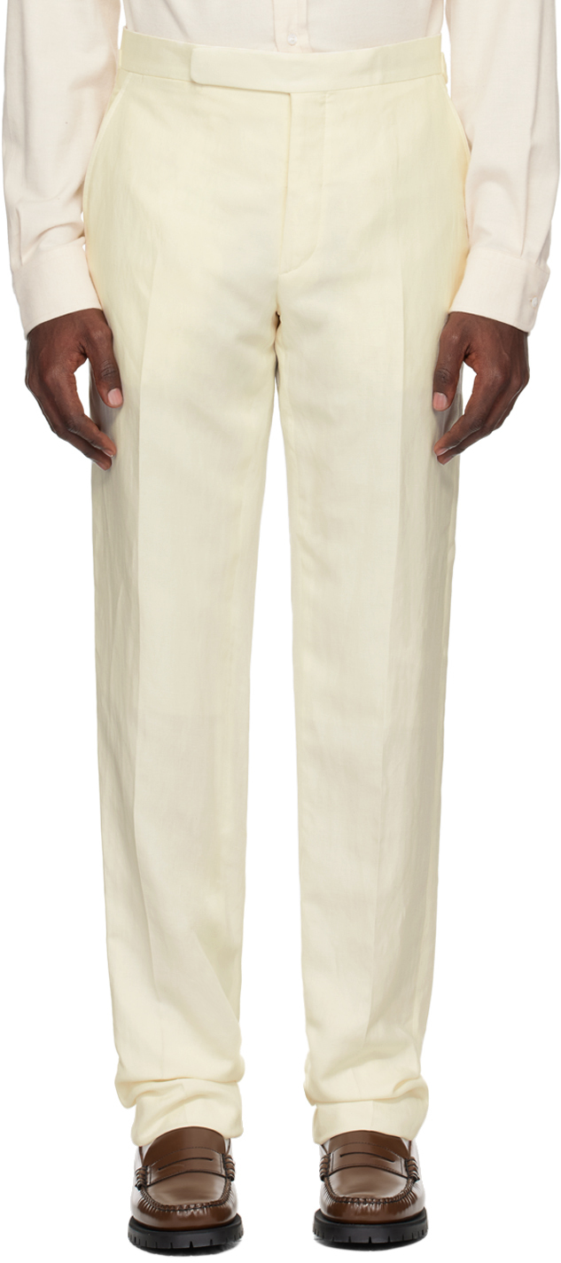 Shop Polo Ralph Lauren Off-white Gregory Trousers In Classic Cream