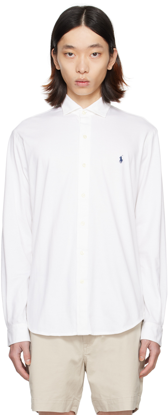 Shop Polo Ralph Lauren White Embroidered Shirt In White/c7998