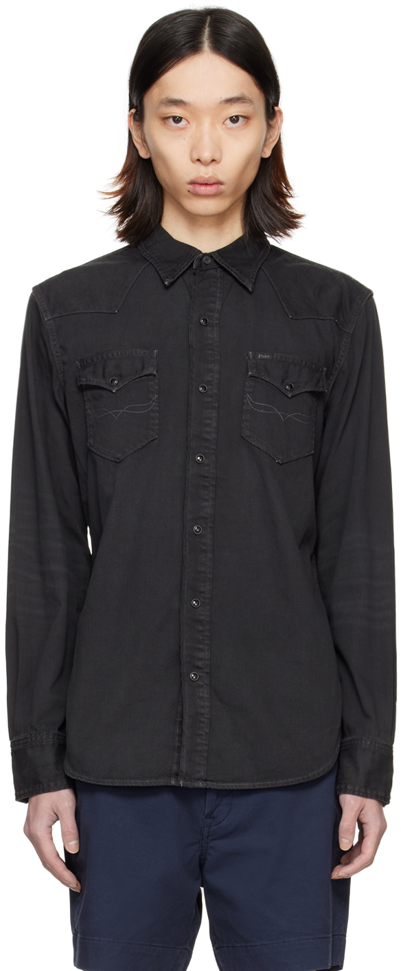 Black Western Denim Shirt