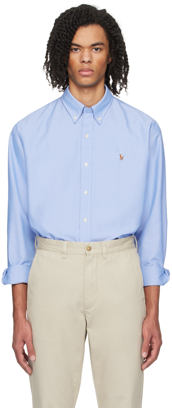 Shop Polo Ralph Lauren Blue Classic Performance Shirt In Bsr Blue