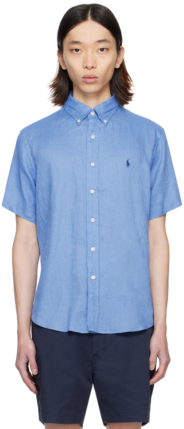 Blue Classic Fit Shirt by Polo Ralph Lauren on Sale