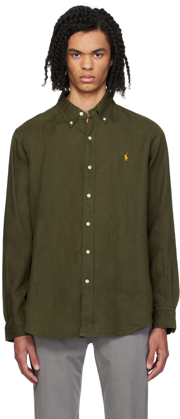 Polo Ralph Lauren Khaki Classic Fit Shirt In Armadillo