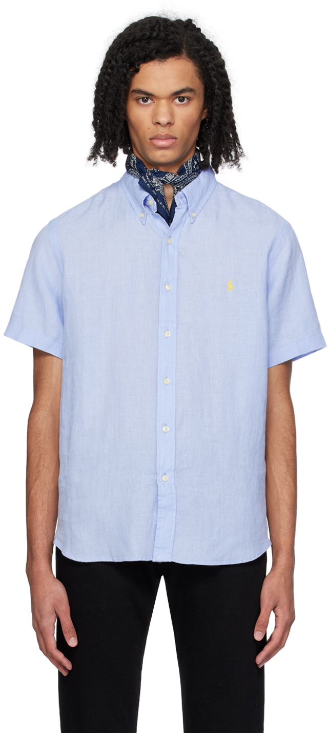 Blue Classic Fit Shirt by Polo Ralph Lauren on Sale