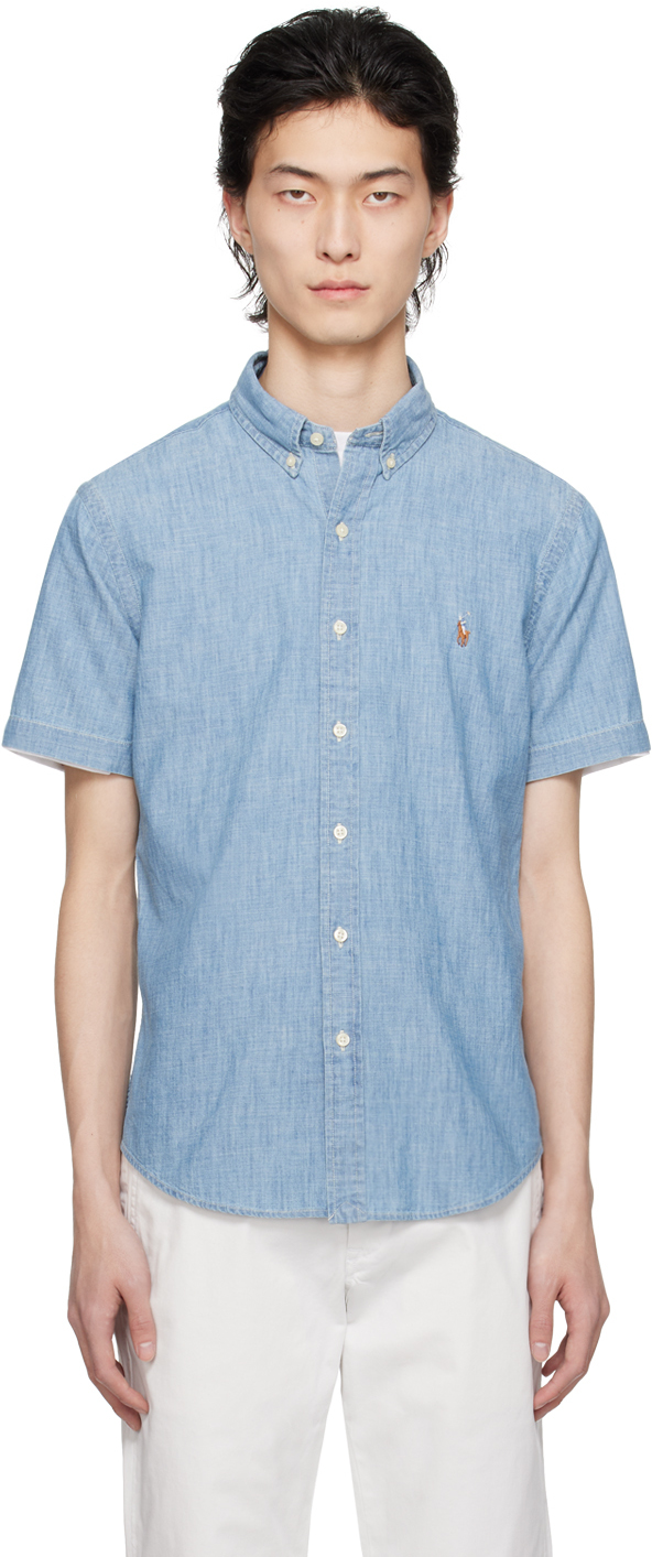 Polo Ralph Lauren Blue Slim-fit Shirt In Medium Indigo