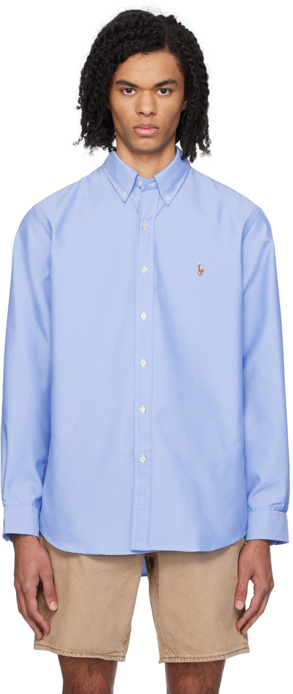Shop Polo Ralph Lauren Blue Performance Shirt In Bsr Blue