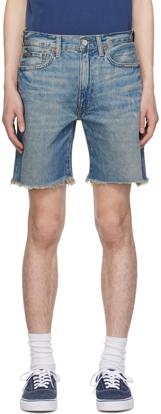 Polo Ralph Lauren Blue Vintage Classic Fit 8 Denim Shorts In Hubbards