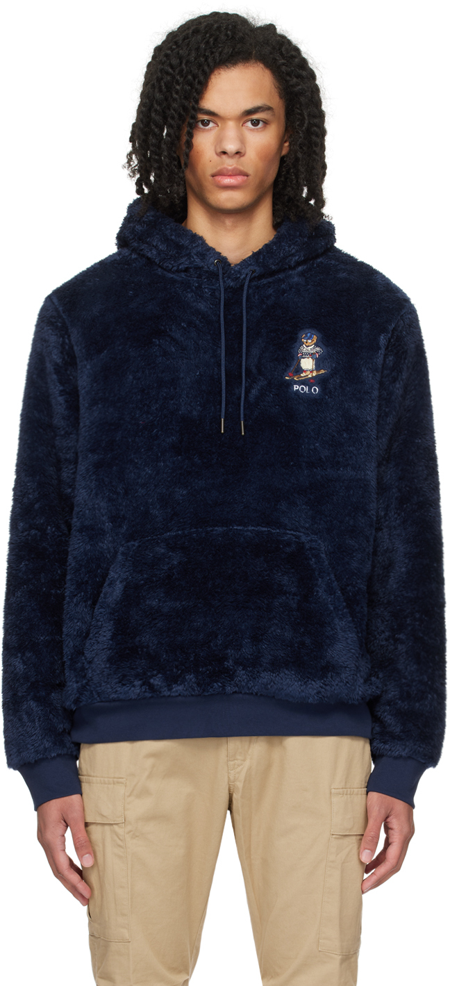 Polo Ralph Lauren: Navy Polo Bear Hoodie | SSENSE