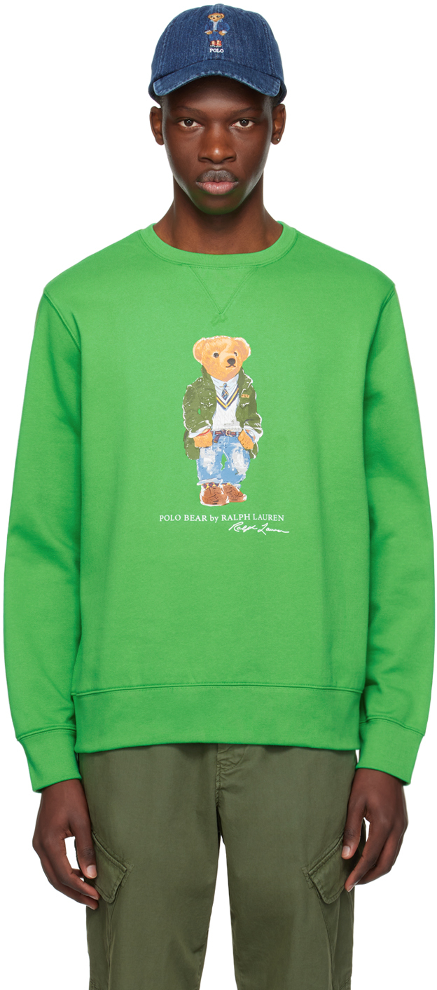 Polo Ralph Lauren Green Polo Bear Sweatshirt In Sp24 Tiller Grn Hrtg