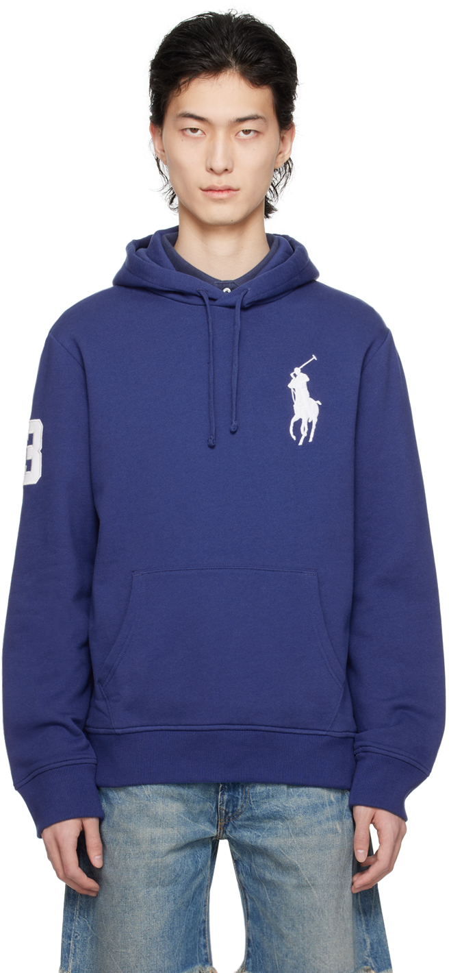 Polo Ralph Lauren Blue Embroidered Hoodie In Beach Royal