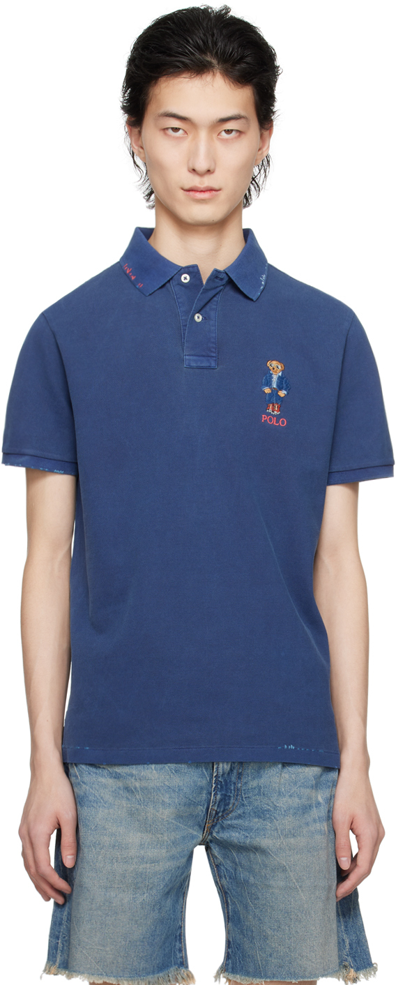 Polo Ralph Lauren Navy Embroidered Polo In Newport Navy Trck Br