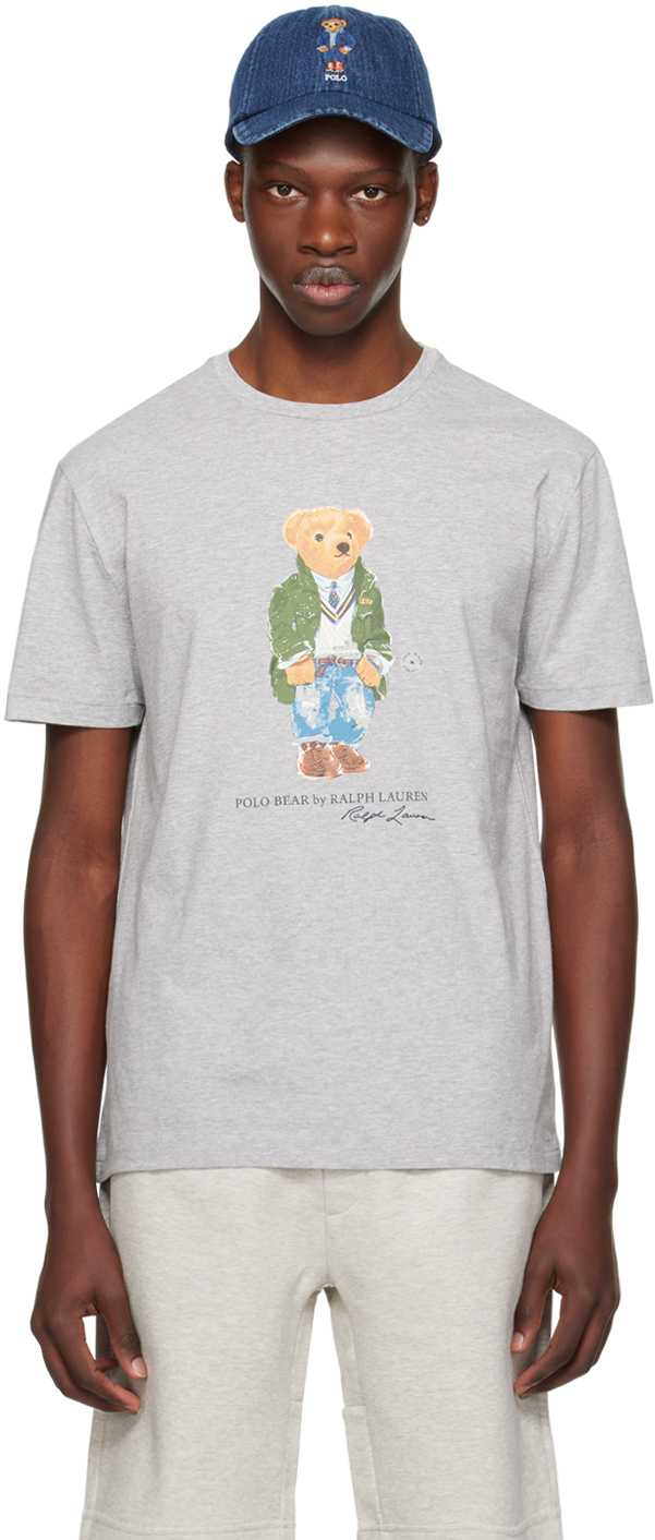 Polo Ralph Lauren Grey Polo Bear T-shirt In Sp24 Andvr Hr Hg Br