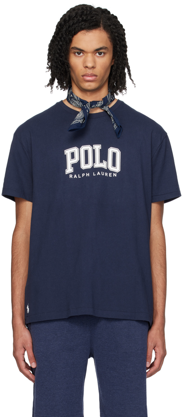 Polo Ralph Lauren Navy Graphic T-shirt In Cruise Navy