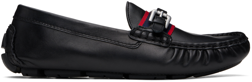 Black Anders Leather Driver Loafers