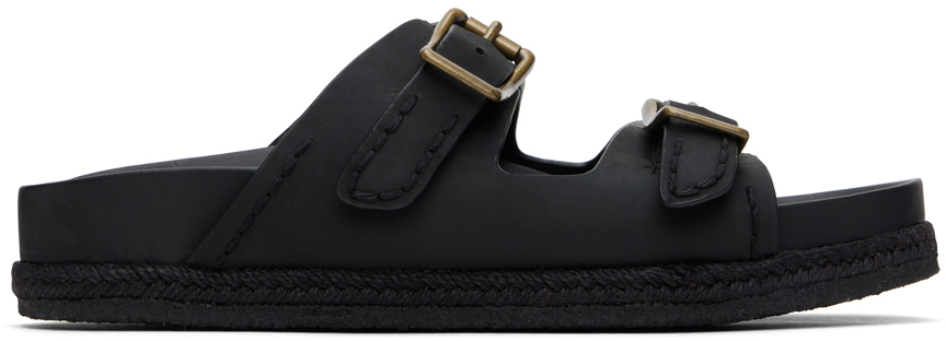 Black Turbach Leather Sandals