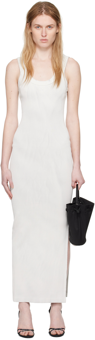 【関税込み】alexanderwang.t グレー エンボスロゴ ワンピース alexanderwang.tのグレー エンボスロゴ ワンピースがセール中