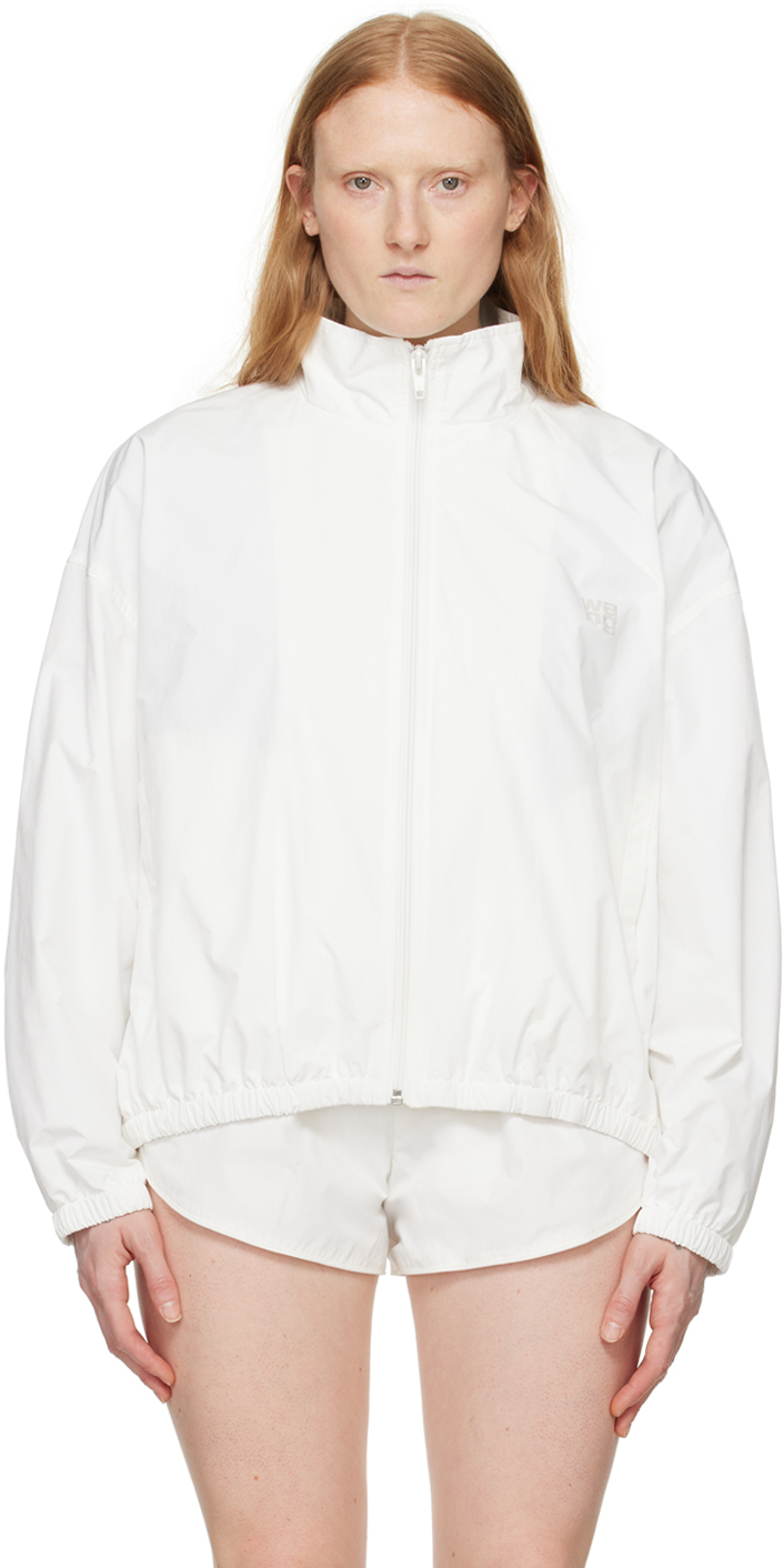 Alexander Wang T White Coaches Track Jacket In 100 White