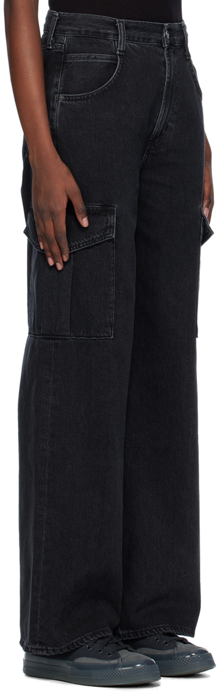 Shop Agolde Black Minka Jeans In Spider (o/d Black)
