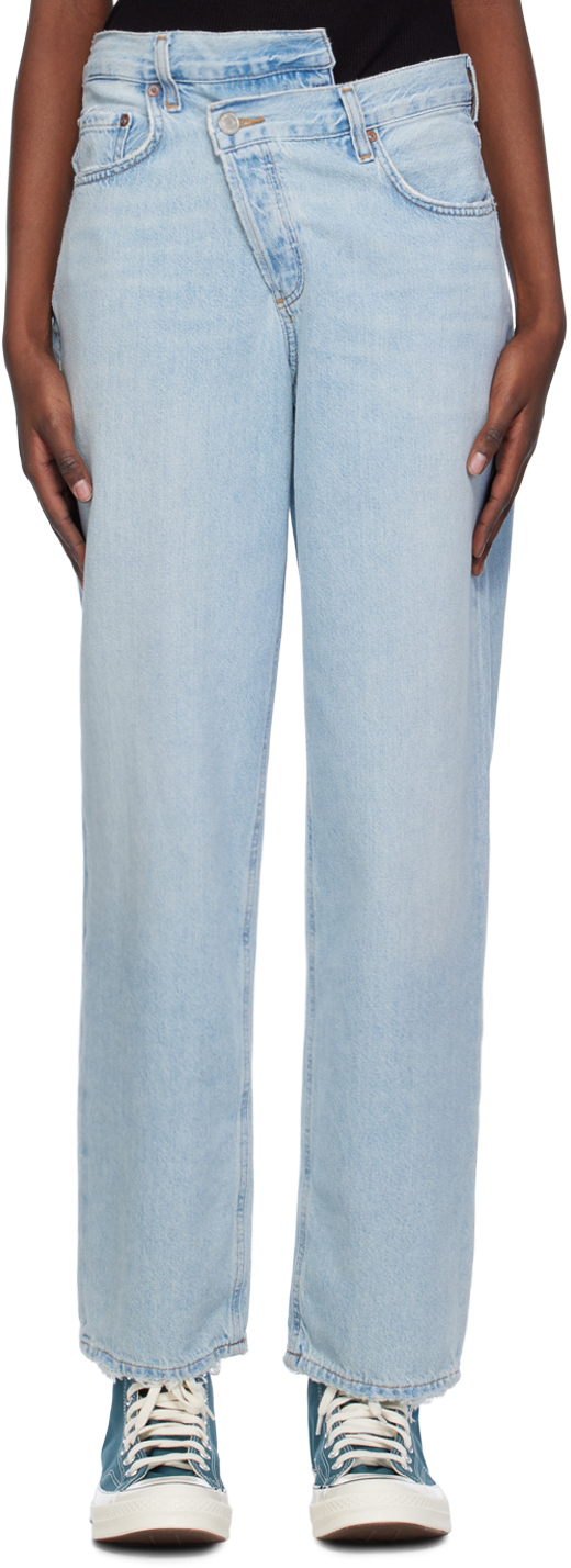 AGOLDE: Blue Criss Cross Upsized Jeans