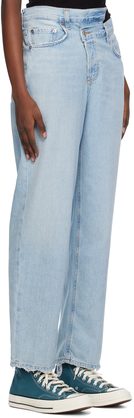 AGOLDE BLUE CRISS CROSS UPSIZED JEANS