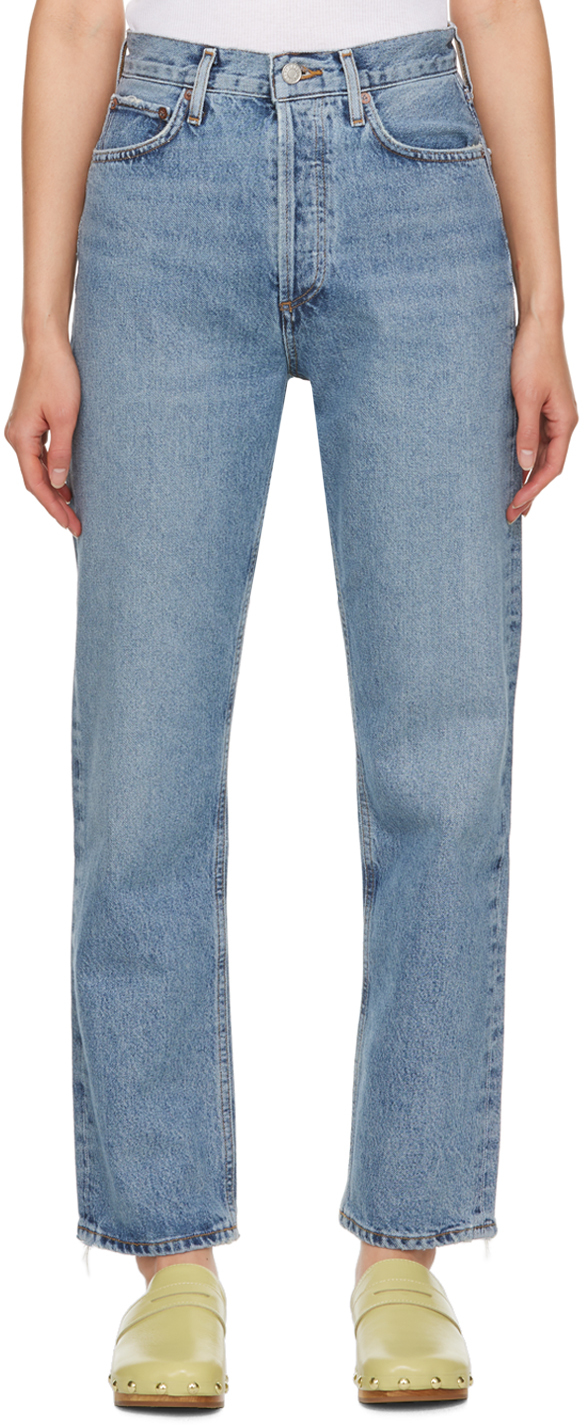 Blue 90's Pinch Waist Jeans