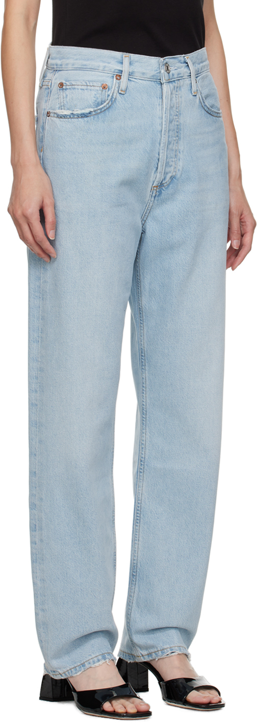 Agolde Low Slung Baggy Jeans In Blue