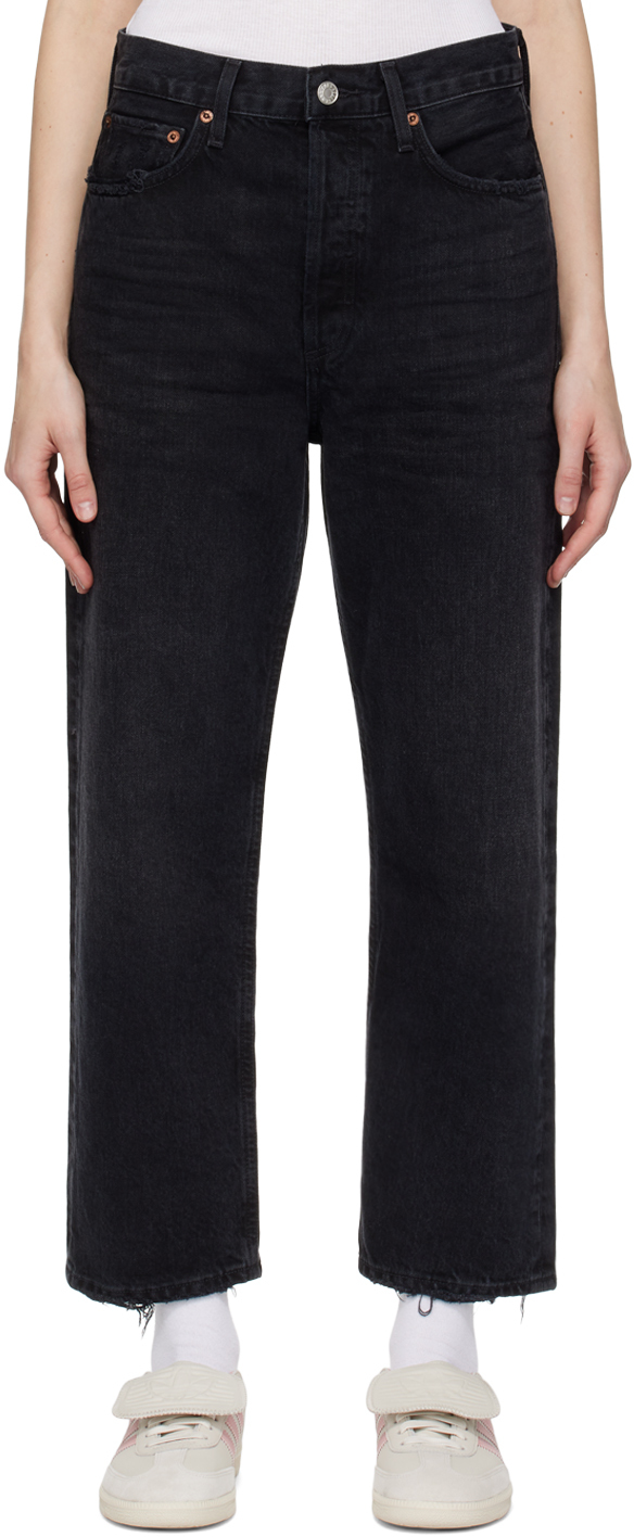 AGOLDE Black 90 s Crop Jeans SSENSE